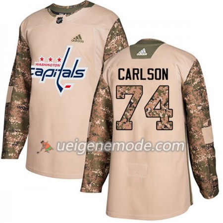 Herren Eishockey Washington Capitals Trikot John Carlson 74 Adidas 2017-2018 Camo Veterans Day Practice Authentic